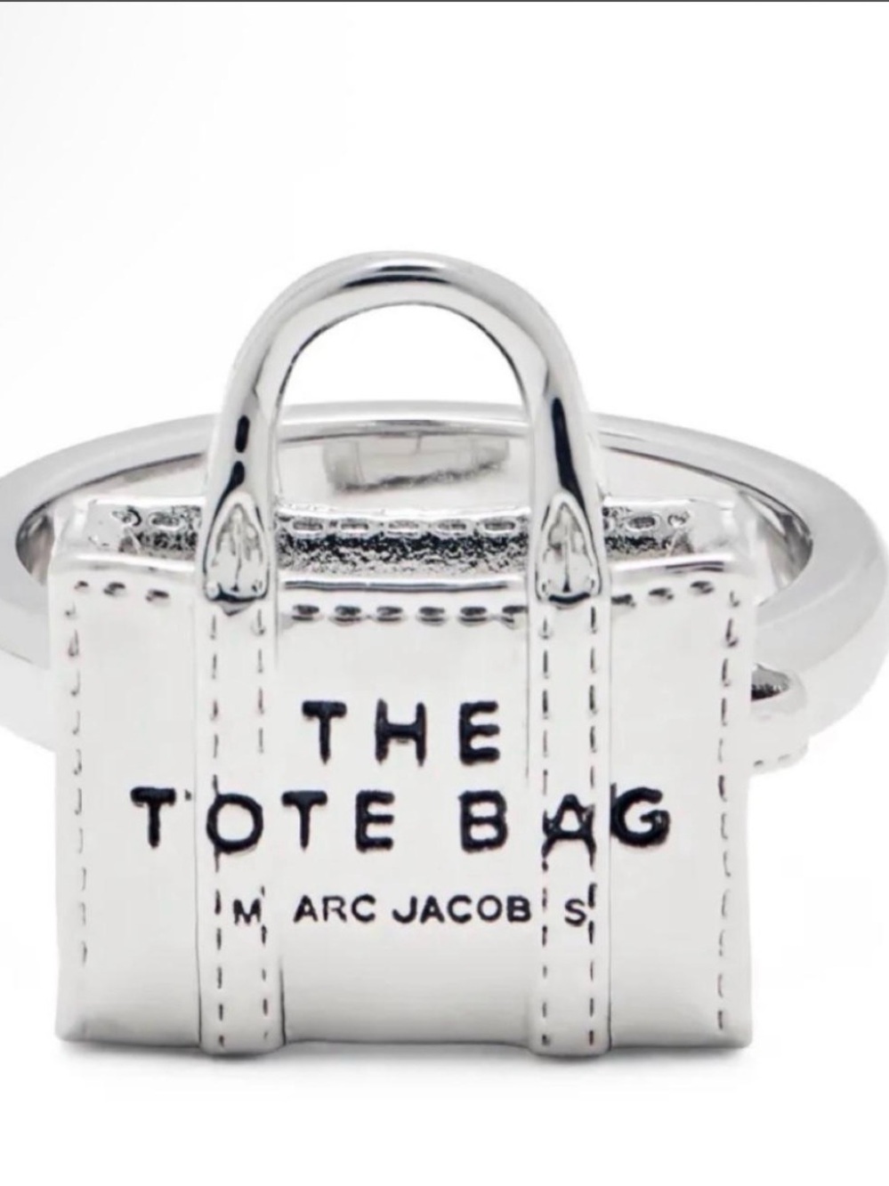 Marc Jacobs Silver Tote Bag Charm Ring